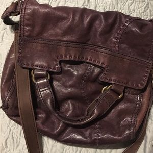 Lucky Brand Abbey Road Foldover Leather Bag